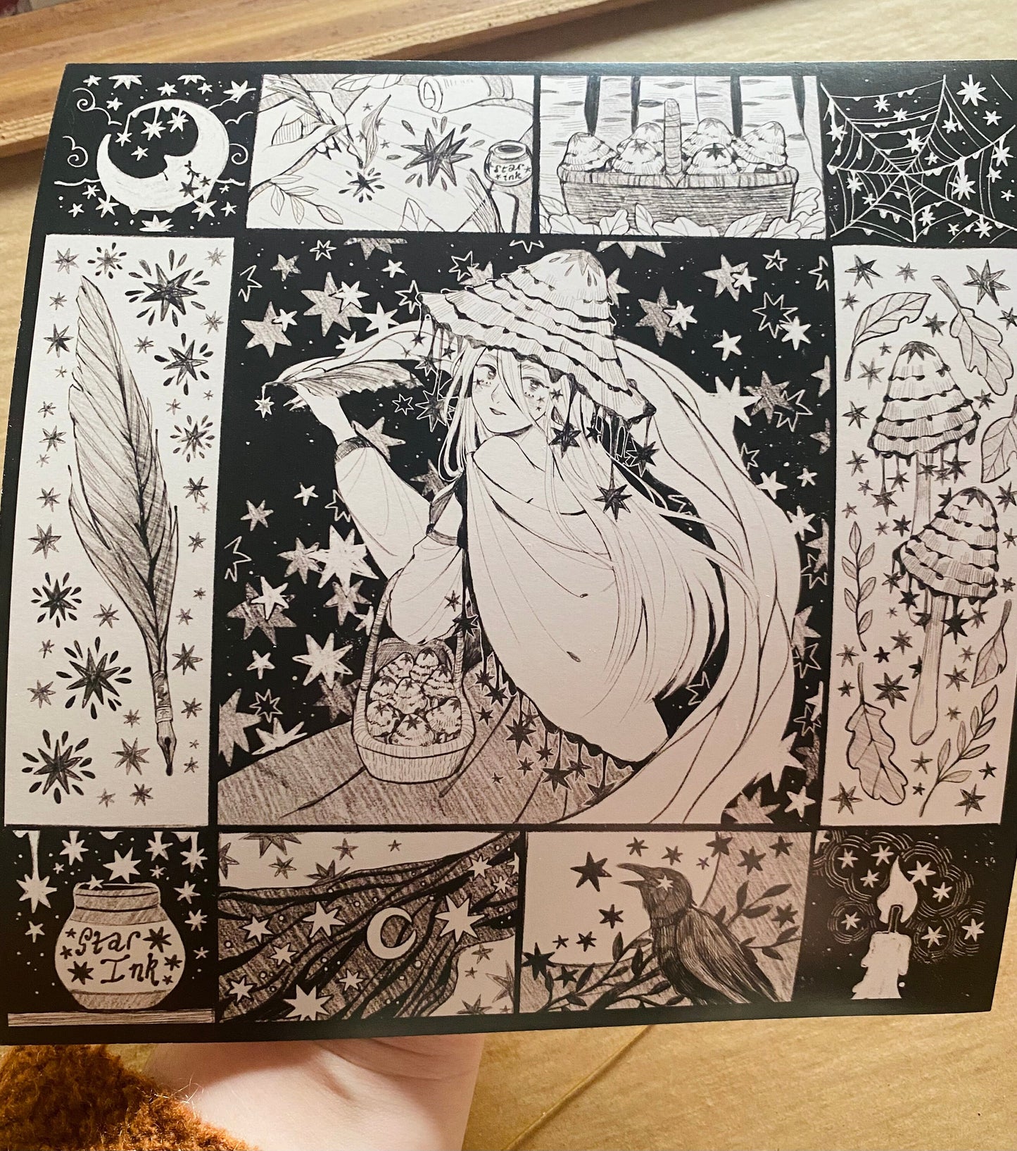 Starry Inkcap Witch | Square Art Print