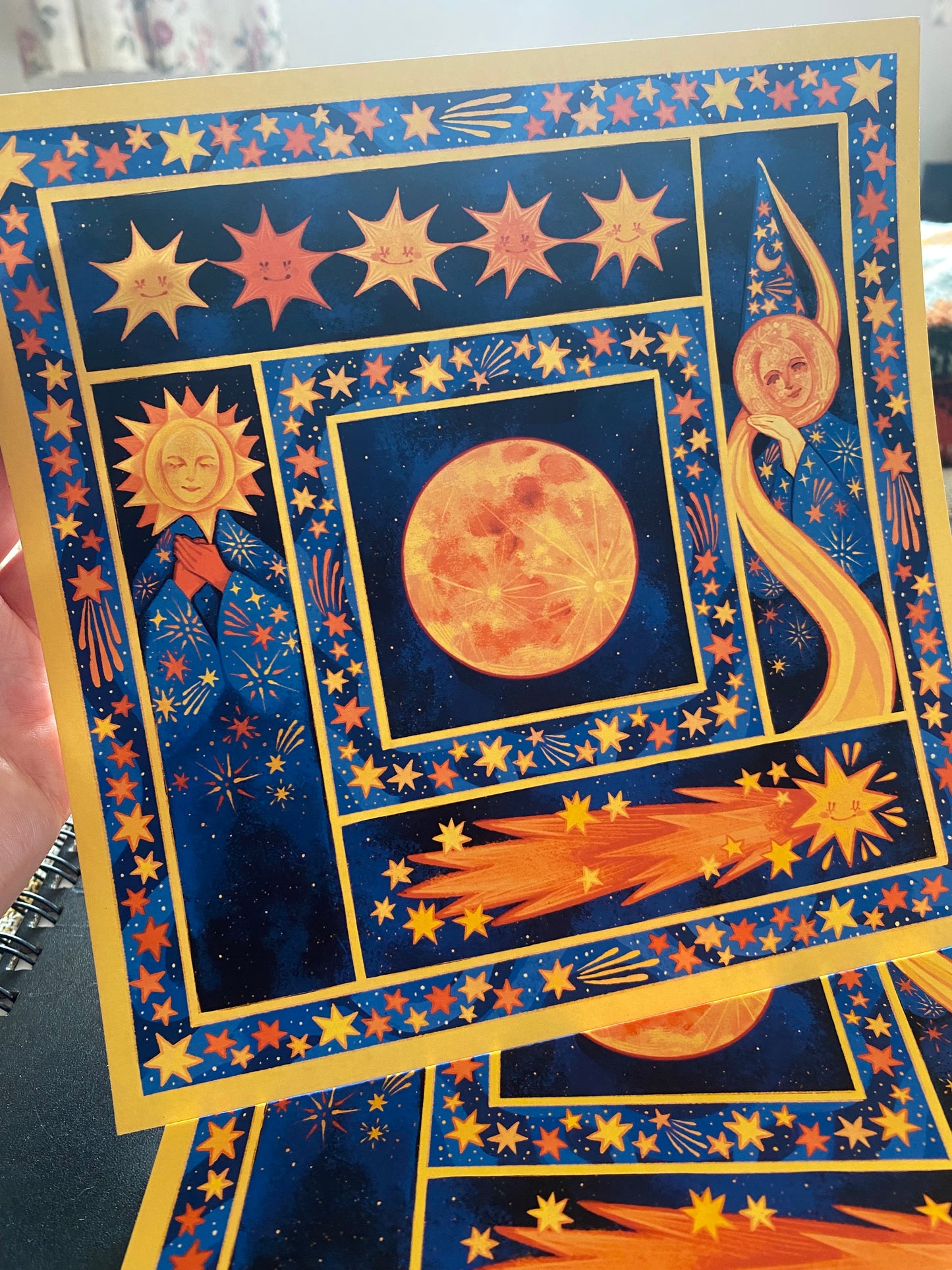 The Moon And Stars | Square Print