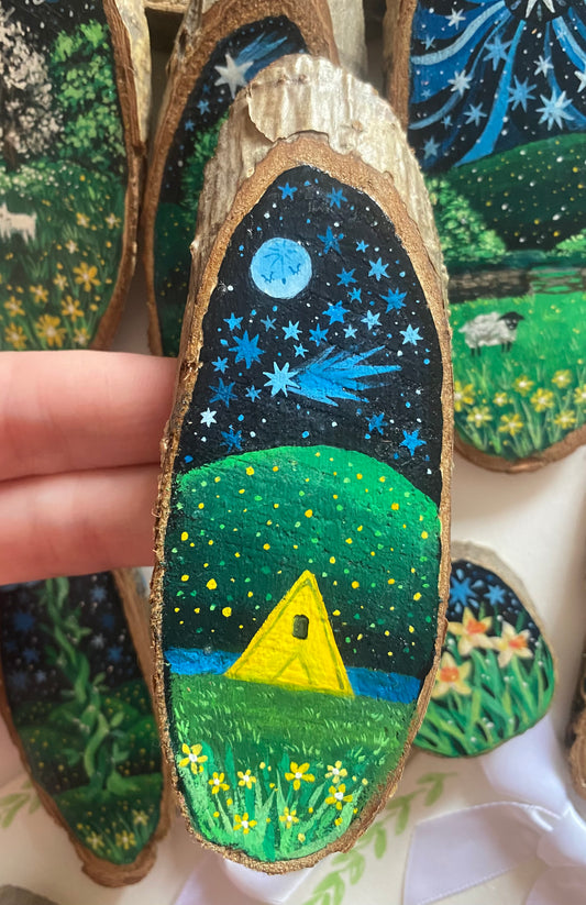 Hårga Sleeps | Wood Slice Painting