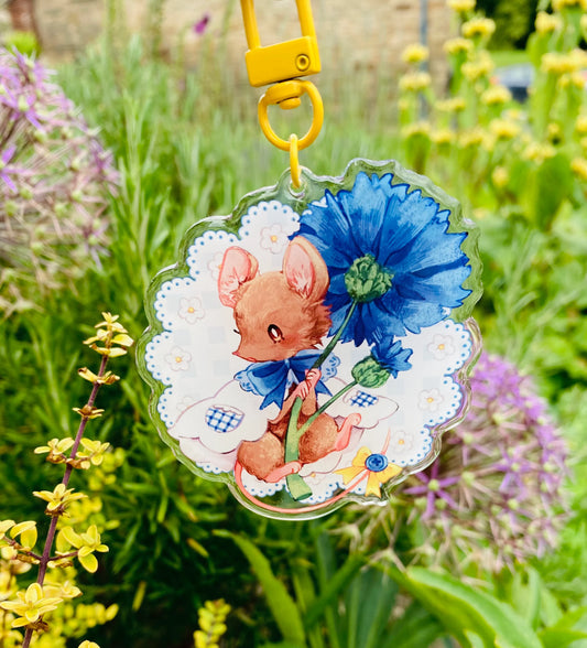 Cornflower Mouse | Acrylic Keychain