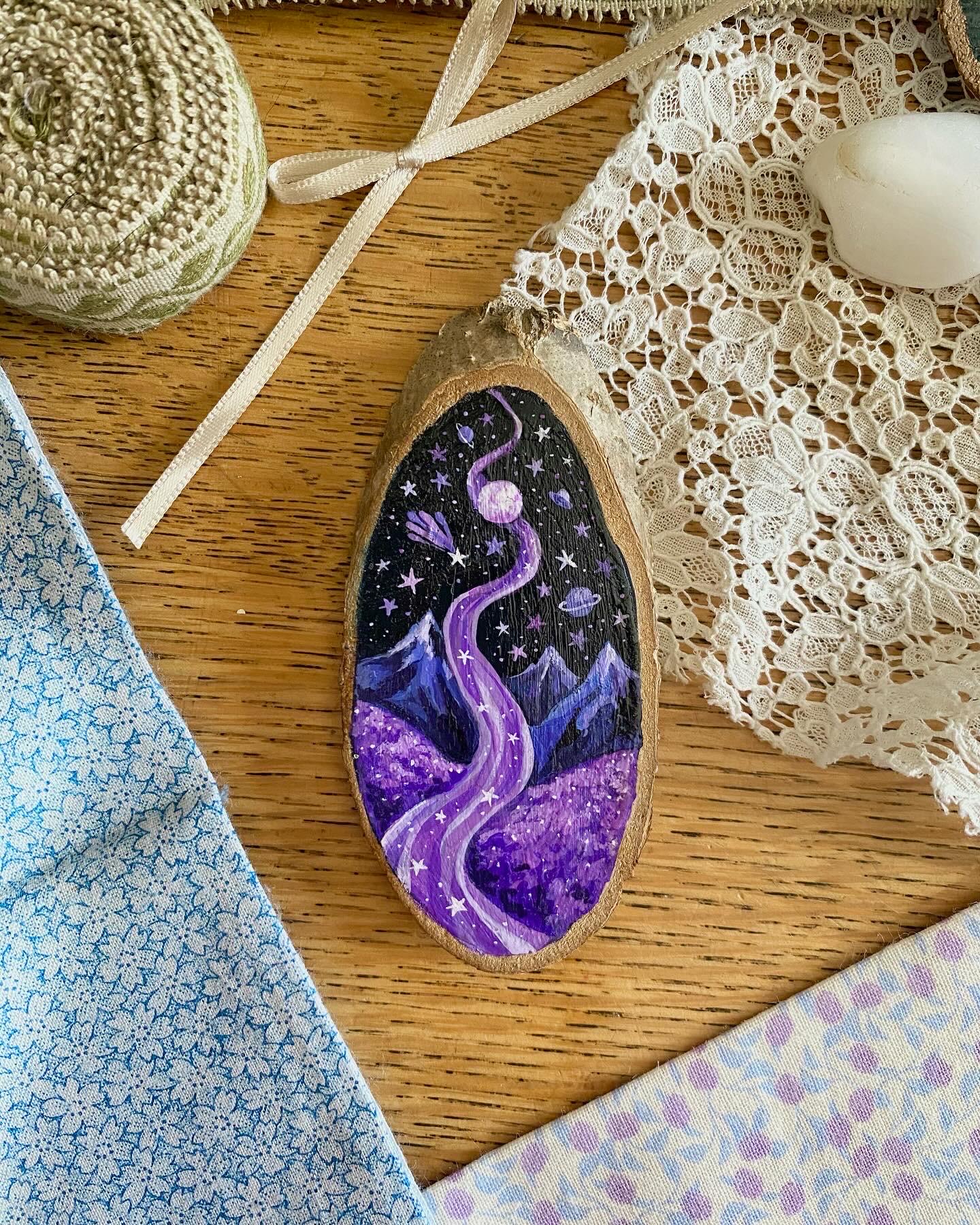 Moonlight Magic | Wood Slice Painting