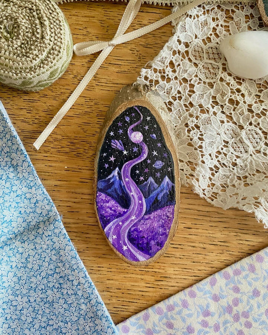 Moonlight Magic | Wood Slice Painting
