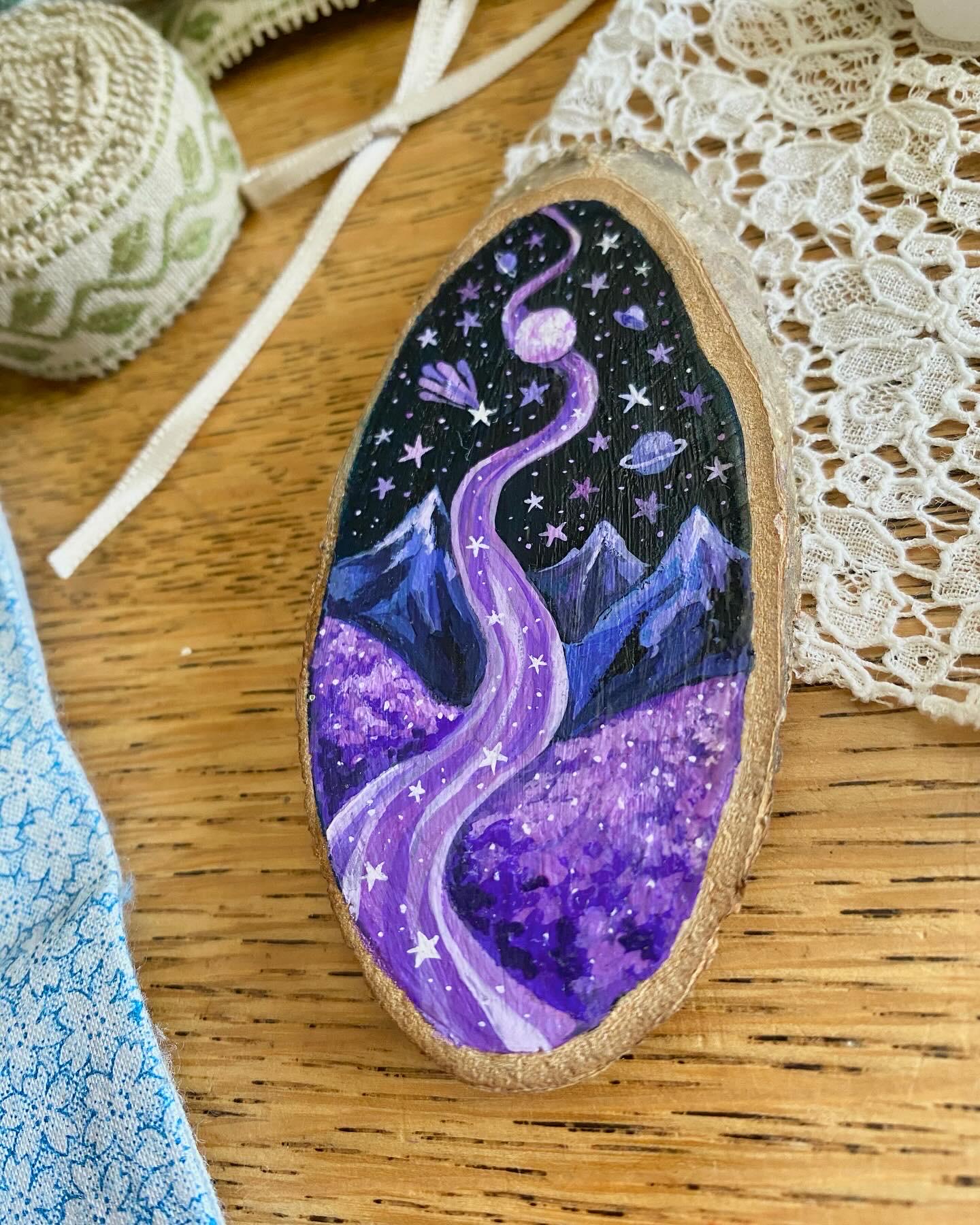 Moonlight Magic | Wood Slice Painting