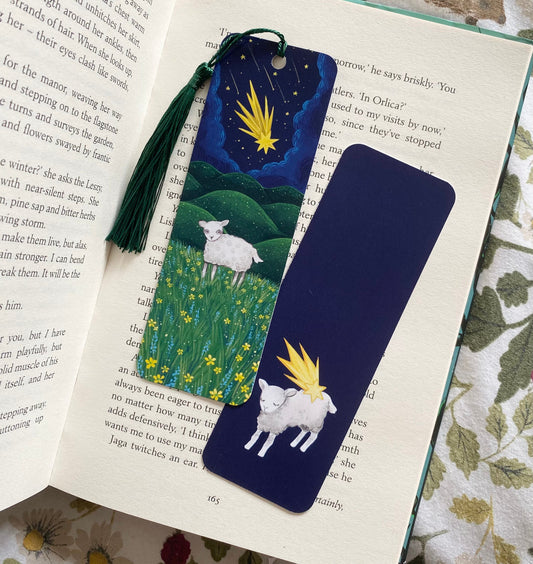 Spring Lamb in the Starry Rolling Hills Bookmark