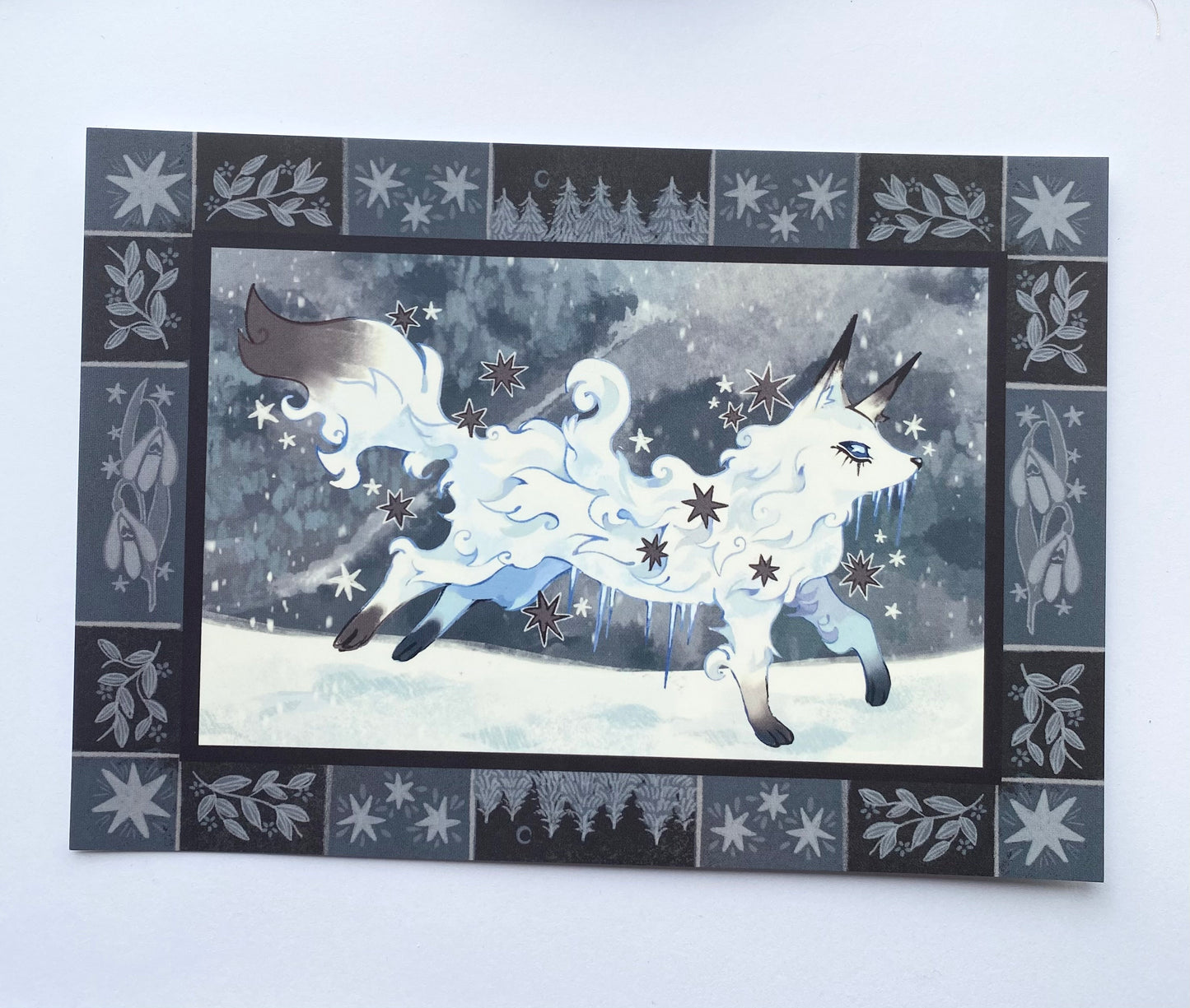 Black Ice Fox | A5 Postcard Print