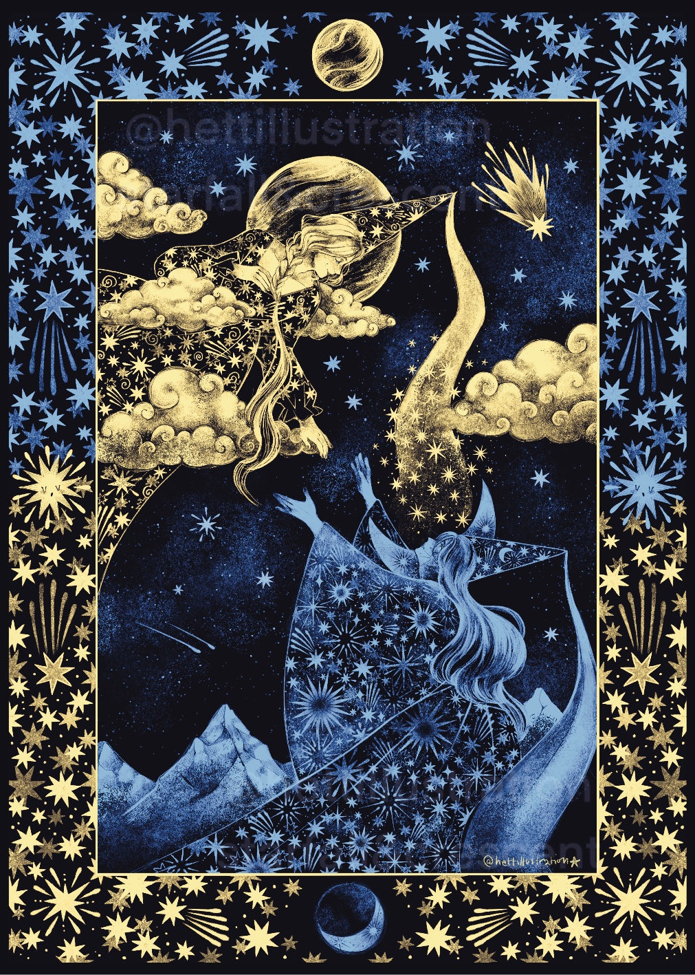 Crescent Moon Below Venus | A4 Print