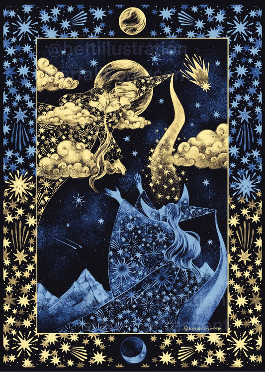 Crescent Moon Below Venus | A4 Print