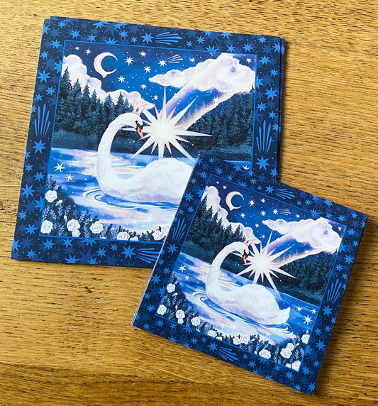 Star-dazzled Swan | Square Print