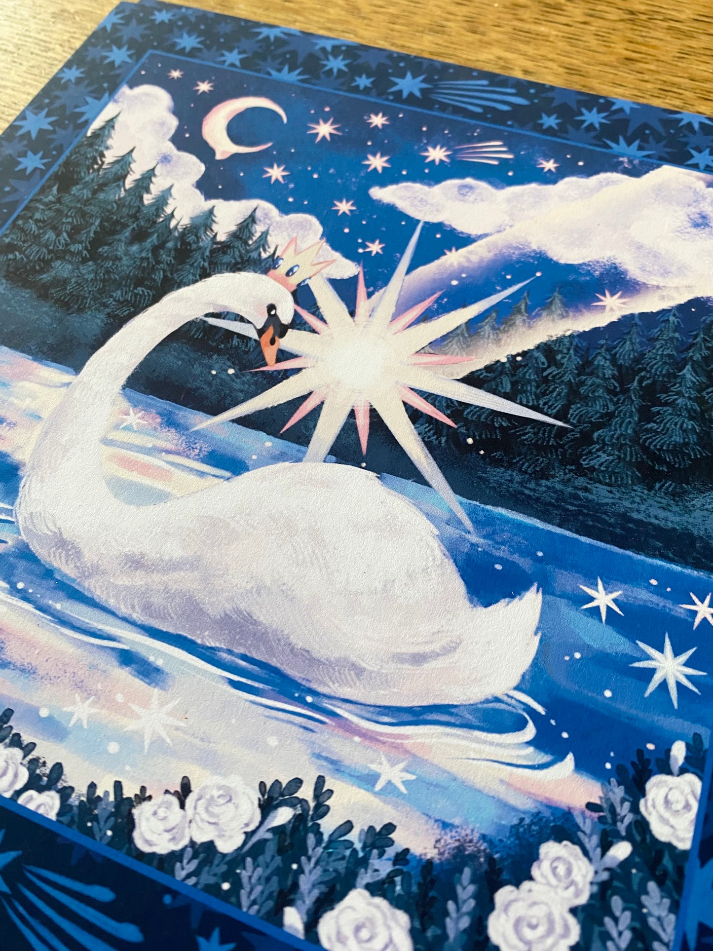 Star-dazzled Swan | Square Print