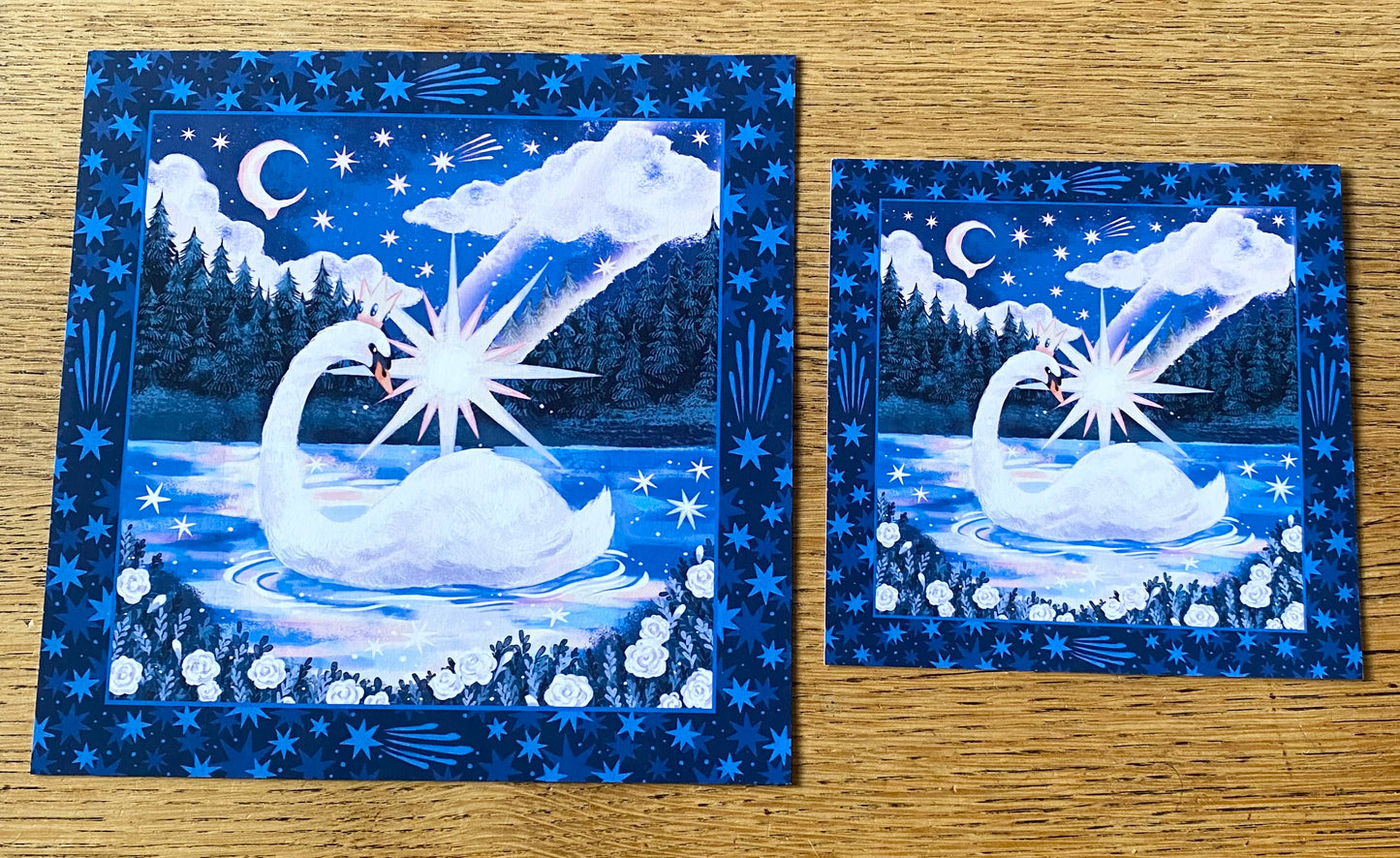 Star-dazzled Swan | Square Print